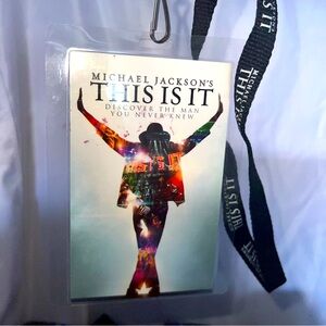 🧤 Michael Jackson This Is It Movie Pass lanyard Collectible 2009 EUC